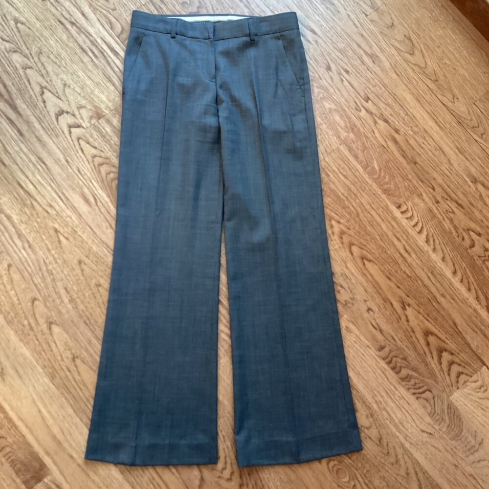 THEORY EMERY PINDOT WOOL BLEND WIDE LEG TROUSER DRESS PANTS 4 CITY OFFICE CAREER - Picture 2 of 4